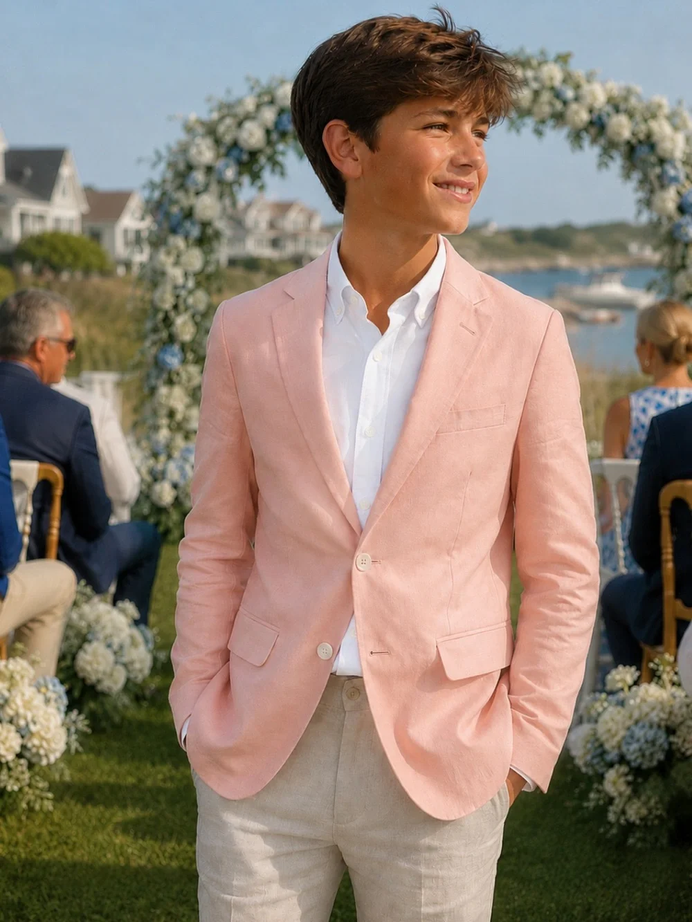 NWT Tommy Hilfiger Light Pink Sport Jacket Blazer Suit Jacket Wedding Formal
